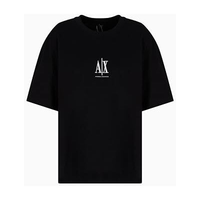 Giorgio Armani Icon Project, broderad främre logotyp T-shirt, Svart, XS Giorgio Armani Icon Project, broderad främre logotyp T-shirt, Svart, XS