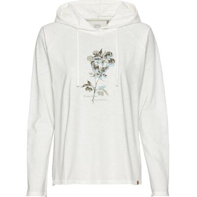 camel active huvtröja för kvinnor med tryck i ekologisk bomull, Vit, XL camel active huvtröja för kvinnor med tryck i ekologisk bomull, Vit, XL