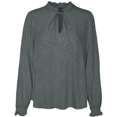 VERO MODA VMBAILI LS TOP WVN GA, Balsamgrön, M VERO MODA VMBAILI LS TOP WVN GA, Balsamgrön, M