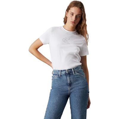 Calvin jeans dam konturerade Ck normal t-shirt S/S t-shirt, Kritvit, XL Calvin jeans dam konturerade Ck normal t-shirt S/S t-shirt, Kritvit, XL