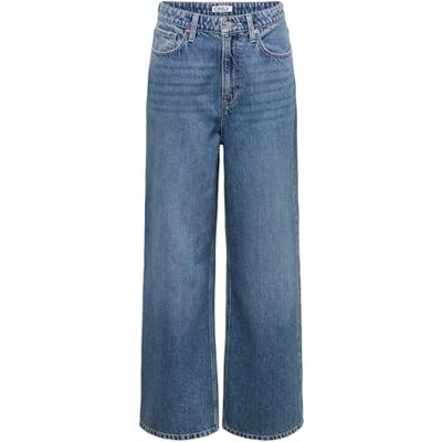 ONLY Onlsilky Soft Hw Wide DNM Pim233 Noos, denim medium blå, L/32L dam, Denim Blue Medium, L(W) x 32L ONLY Onlsilky Soft Hw Wide DNM Pim233 Noos, denim medium blå, L/32L dam, Denim Blue Medium, L(W) x 32L