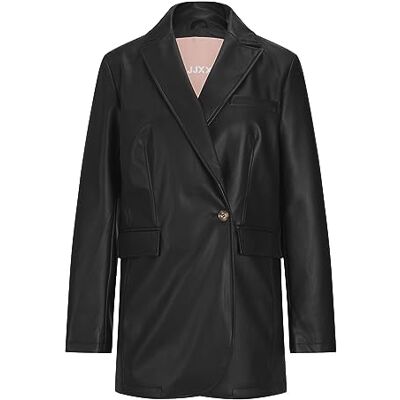 JJXX Jxmary blazer i konstläder för kvinnor, svart, M JJXX Jxmary blazer i konstläder för kvinnor, svart, M