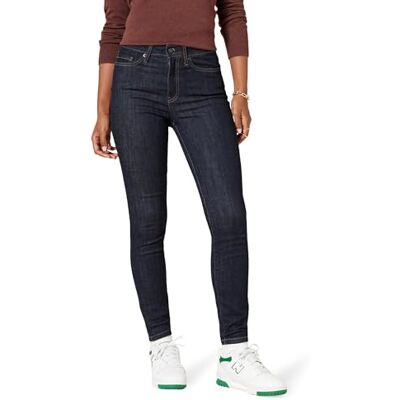 Amazon Essentials damjeans, hög midja, svart sköljning, 10 kort Amazon Essentials damjeans, hög midja, svart sköljning, 10 kort