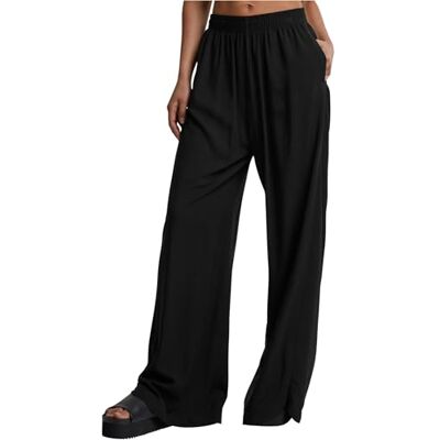 Urban Classics dam vida ben viskosbyxor dam tygbyxor svart basics, vardagskläder, streetwear, svart, XS Urban Classics dam vida ben viskosbyxor dam tygbyxor svart basics, vardagskläder, streetwear, svart, XS
