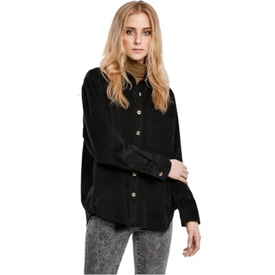 Urban Classics Ladies Corduroy överdimensionerad skjorta, damskjorta, finns i många olika färger, storlekar XS – 5XL, svart, M plus size tall Urban Classics Ladies Corduroy överdimensionerad skjorta, damskjorta, finns i många olika färger, storlekar XS – 5XL, svart, M plus size tall
