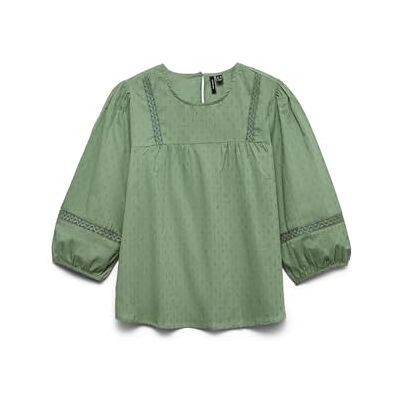 VERO MODA Vmtrine 3/4 Lace Top WVN Ga Noos, Säkringsgrön, XS VERO MODA Vmtrine 3/4 Lace Top WVN Ga Noos, Säkringsgrön, XS