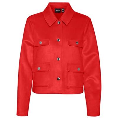 VERO MODA VMJOSESHEILA FAUXSUEDE Jacka ENT Jacka, Fiery Red, XS, Eldigt röd, XS VERO MODA VMJOSESHEILA FAUXSUEDE Jacka ENT Jacka, Fiery Red, XS, Eldigt röd, XS