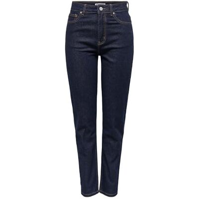 ONLY Onlemily Hw Straight ANK Mae334 Noos, Mörkblå denim, 25W / 30L ONLY Onlemily Hw Straight ANK Mae334 Noos, Mörkblå denim, 25W / 30L