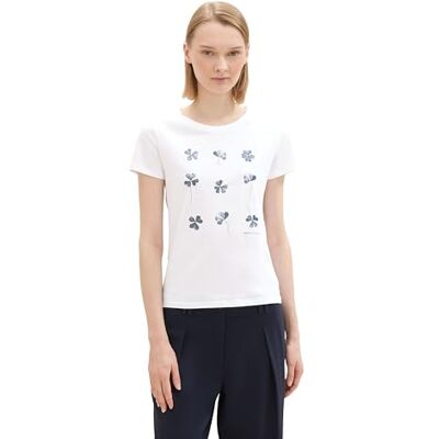 TOM TAILOR Denim T-shirt för kvinnor, 20000 – vit, L TOM TAILOR Denim T-shirt för kvinnor, 20000 – vit, L