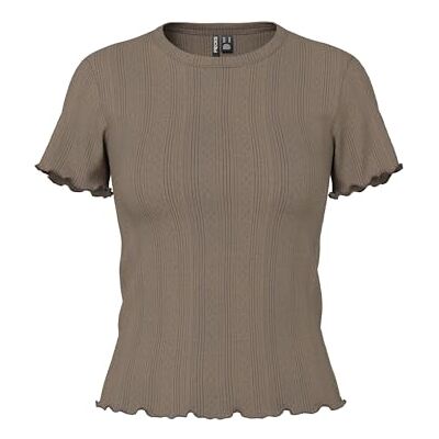 PIECES dam-t-shirt Pointelle Pcmarie Ss O-Neck Poin Top JRS Noos Bc, Morel, L PIECES dam-t-shirt Pointelle Pcmarie Ss O-Neck Poin Top JRS Noos Bc, Morel, L