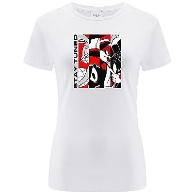 ERT GROUP Warner Bros. Space Jam 2, Space Jam 018, Kortärmad T-shirt dam, 100% bomull, Ensidigt levande tryck, Size L, White, Sömlös design, Smidigt och elastiskt tyg för vardaglig lätthet ERT GROUP Warner Bros. Space Jam 2, Space Jam 018, Kortärmad T-shirt dam, 100% bomull, Ensidigt levande tryck, Size L, White, Sömlös design, Smidigt och elastiskt tyg för vardaglig lätthet