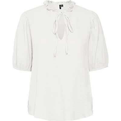 VERO MODA Kvinnlig blus VMNATALI topp, Snövit, XS VERO MODA Kvinnlig blus VMNATALI topp, Snövit, XS