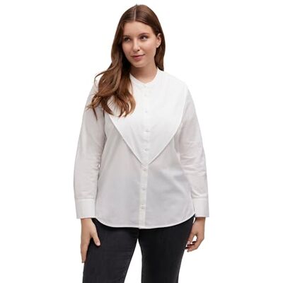 Ulla Popken Damblus med bib blusar, offwhite, normal, VIT, 46-48 Ulla Popken Damblus med bib blusar, offwhite, normal, VIT, 46-48