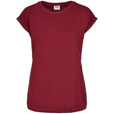 Urban Classics Dam Ladies Organic Extended Shoulder Tee, Burgund, 5XL Urban Classics Dam Ladies Organic Extended Shoulder Tee, Burgund, 5XL