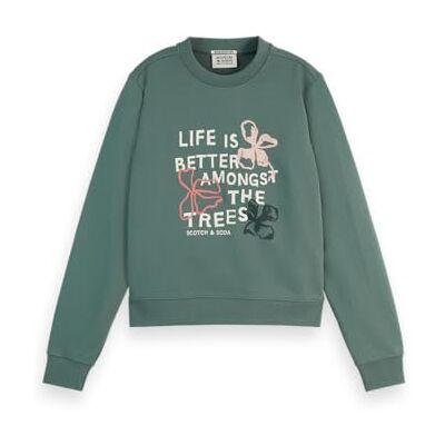 Scotch & Soda Puff Artwork regular fit sweatshirt, Park Green 354, M Scotch & Soda Puff Artwork regular fit sweatshirt, Park Green 354, M