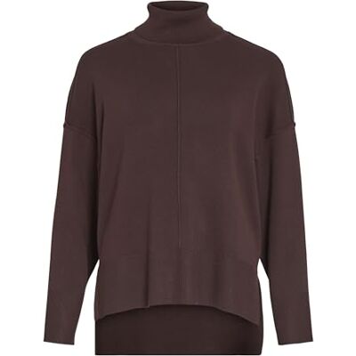 Vila VIOSTRIA Roll NECK L/S stickad topp NOOS, Kaffeböna, XL Vila VIOSTRIA Roll NECK L/S stickad topp NOOS, Kaffeböna, XL