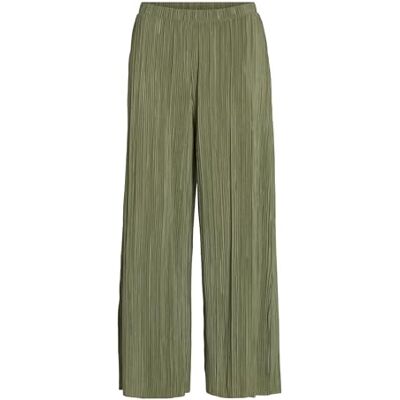 Vila Dam Viplisa Hw Culotte Pants-Noos byxor, Oljegrön, S Vila Dam Viplisa Hw Culotte Pants-Noos byxor, Oljegrön, S