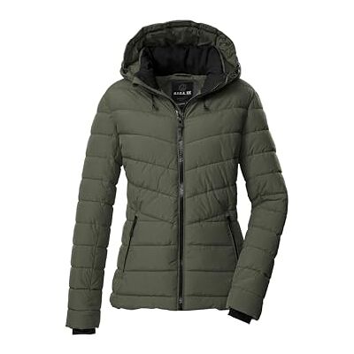 G.I.G.A. DX dam quiltad jacka/funktionell jacka i dunlook med dragkedja huva GW 32 WMN QLTD JCKT, oliv, 42, 43537-000 G.I.G.A. DX dam quiltad jacka/funktionell jacka i dunlook med dragkedja huva GW 32 WMN QLTD JCKT, oliv, 42, 43537-000