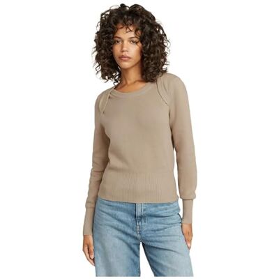 G-STAR RAW Moto Slim Stickad tröja, Beige (Sandstorm D23815-b146-b736), S G-STAR RAW Moto Slim Stickad tröja, Beige (Sandstorm D23815-b146-b736), S