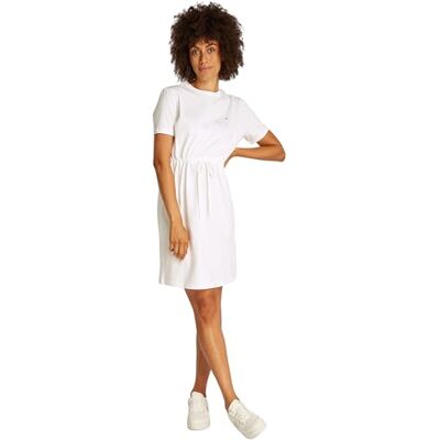 Tommy Hilfiger dam HILFIGER T-SHIRT KLÄNNING WW0WW45529, vit, XXS, Vit (Ecru), XXS Tommy Hilfiger dam HILFIGER T-SHIRT KLÄNNING WW0WW45529, vit, XXS, Vit (Ecru), XXS