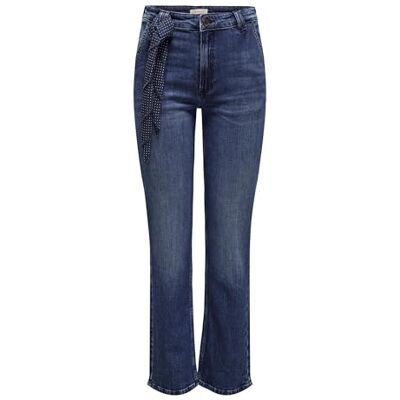 ONLY ONLJACI MW STR LANK DNM JNS AZG, Mellanblå denim, 30W x 32L ONLY ONLJACI MW STR LANK DNM JNS AZG, Mellanblå denim, 30W x 32L