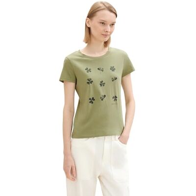 TOM TAILOR Denim T-shirt för kvinnor, 18938 – Grågrön, L TOM TAILOR Denim T-shirt för kvinnor, 18938 – Grågrön, L