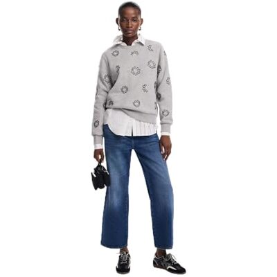 Desigual SW_JOYA, 2003 GRIS Vigore Medio, XXL, svart, XXL Desigual SW_JOYA, 2003 GRIS Vigore Medio, XXL, svart, XXL