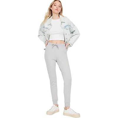 Trendyol Dam herr medium linning joggingbyxor sweatpants, grå, M, grå, M Trendyol Dam herr medium linning joggingbyxor sweatpants, grå, M, grå, M