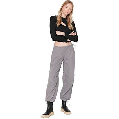 Trendyol Dam normal midja breda ben joggingjeans, grå, 32, Grått, 58 SE Trendyol Dam normal midja breda ben joggingjeans, grå, 32, Grått, 58 SE