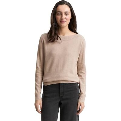 TOM TAILOR damtröja, 38330 – mjuk taupe melerad, XXL TOM TAILOR damtröja, 38330 – mjuk taupe melerad, XXL
