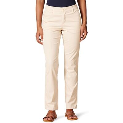 Amazon Essentials dam klassisk rak passform stretch twill chinos byxa, ljus solbränd, 14 Amazon Essentials dam klassisk rak passform stretch twill chinos byxa, ljus solbränd, 14