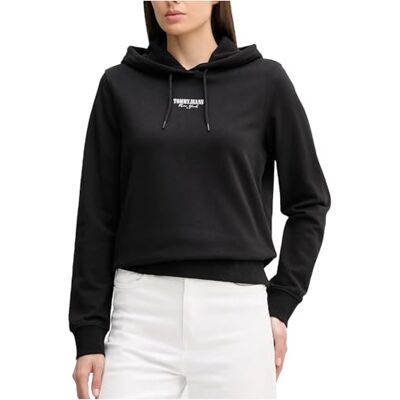 Tommy Jeans dam TJW REG ESS LOGO 2 HOODIE EXT DW0DW20943 pullover huvtröja, svart (svart), XL, svart (svart), XL Tommy Jeans dam TJW REG ESS LOGO 2 HOODIE EXT DW0DW20943 pullover huvtröja, svart (svart), XL, svart (svart), XL