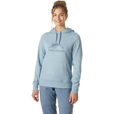 Helly Hansen Dam W Nord grafisk pullover huvtröja, blåsig blå, XS, Blåsigt blått, XS Helly Hansen Dam W Nord grafisk pullover huvtröja, blåsig blå, XS, Blåsigt blått, XS