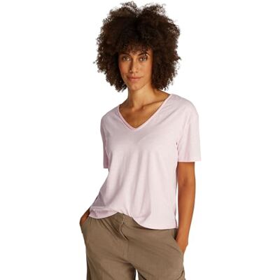 Tommy Hilfiger Dam SLUB CROP V-NK SS WW0WW43901, rosa, XXXL, Rosa (ljusrosa), 3XL Tommy Hilfiger Dam SLUB CROP V-NK SS WW0WW43901, rosa, XXXL, Rosa (ljusrosa), 3XL