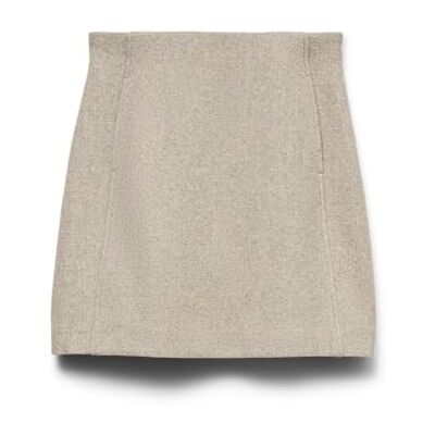 VERO MODA VMFORTUNEALLISON HW kort kjol GA NOOS, Silver mink/detalj: melerad, S VERO MODA VMFORTUNEALLISON HW kort kjol GA NOOS, Silver mink/detalj: melerad, S