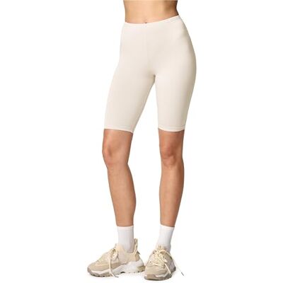 Merry Style Damshorts, korta leggings, bekväma cykelbyxor av viskos MS10-145, ecru, XS Merry Style Damshorts, korta leggings, bekväma cykelbyxor av viskos MS10-145, ecru, XS