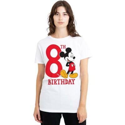 Mickey Mouse mandarin creative ltd Musse Pigg 8:e födelsedagen skjorta damer t-shirt, vit, X-Large, Vitt, XL Mickey Mouse mandarin creative ltd Musse Pigg 8:e födelsedagen skjorta damer t-shirt, vit, X-Large, Vitt, XL