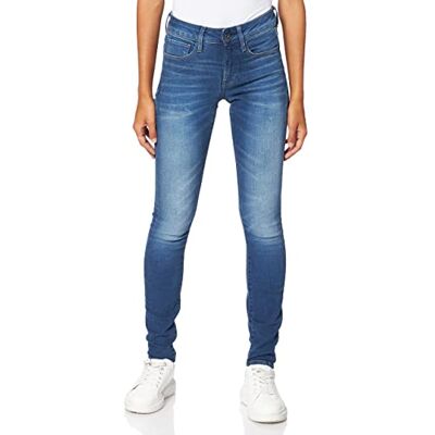 G-STAR RAW Dam 3301 Mid Waist Skinny Jeans, Blå (Medium Aged D05700-9874-071), 23W x 28L G-STAR RAW Dam 3301 Mid Waist Skinny Jeans, Blå (Medium Aged D05700-9874-071), 23W x 28L