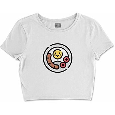 Bona Basics , Digitalt tryck, bas-t-shirt för kvinnor, 100% bomull, vit, avslappnad, damtoppar, storlek: L, Vitt och blått Bona Basics , Digitalt tryck, bas-t-shirt för kvinnor, 100% bomull, vit, avslappnad, damtoppar, storlek: L, Vitt och blått