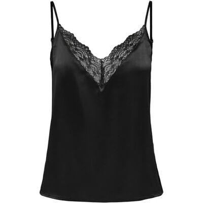 ONLY Kvinnors ONLVICTORIA SL LACE Mix Singlet NOOS WVN topp, svart, S, svart, S ONLY Kvinnors ONLVICTORIA SL LACE Mix Singlet NOOS WVN topp, svart, S, svart, S