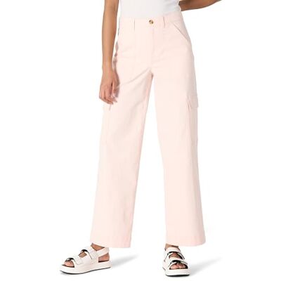 Amazon Essentials dam hög avslappnad passform full längd bred ben cargo kaki byxa, Ljusrosa, 46 EU Amazon Essentials dam hög avslappnad passform full längd bred ben cargo kaki byxa, Ljusrosa, 46 EU