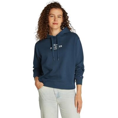 Tommy Hilfiger REG HILFIGER HOODIE WW0WW45528, blå, XXL, Blå (mörk natt marinblå), XXL Tommy Hilfiger REG HILFIGER HOODIE WW0WW45528, blå, XXL, Blå (mörk natt marinblå), XXL