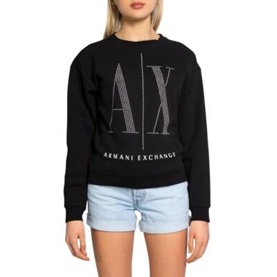 Giorgio Armani Dam Studded Icon sweatshirt sweatshirt, svart, XL Giorgio Armani Dam Studded Icon sweatshirt sweatshirt, svart, XL