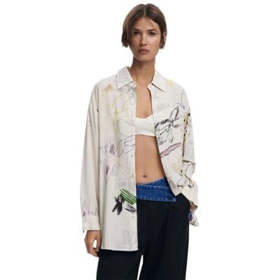 Desigual Designual kvinnors Cam_Newsty Blus, Vit, M, Vitt, M Desigual Designual kvinnors Cam_Newsty Blus, Vit, M, Vitt, M