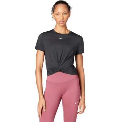 NIKE Dam W NK ONE Classic TWST SS T-shirt, svart/vit, XS, svart/vit, XS NIKE Dam W NK ONE Classic TWST SS T-shirt, svart/vit, XS, svart/vit, XS