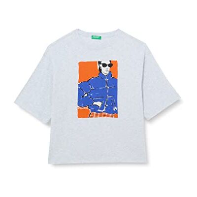 United T-shirt för kvinnor, Grå melerad med tryck 913, S United T-shirt för kvinnor, Grå melerad med tryck 913, S