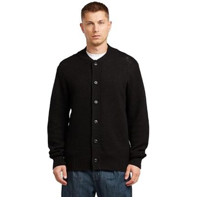 G-STAR Honey Comb Structure Cardigan stickad, Svart (Dk Black D27108-d631-6484), M G-STAR Honey Comb Structure Cardigan stickad, Svart (Dk Black D27108-d631-6484), M