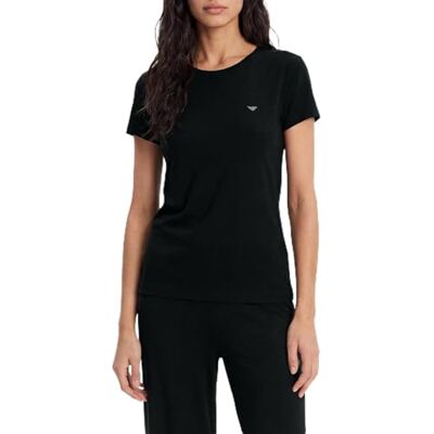 Giorgio Armani Essential Studs Crew Neck T-shirt för kvinnor svart M Giorgio Armani Essential Studs Crew Neck T-shirt för kvinnor svart M