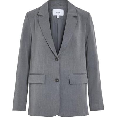 Vila Female Blazer VIVARONE lös passform, Medium grå melerad, 40 Vila Female Blazer VIVARONE lös passform, Medium grå melerad, 40