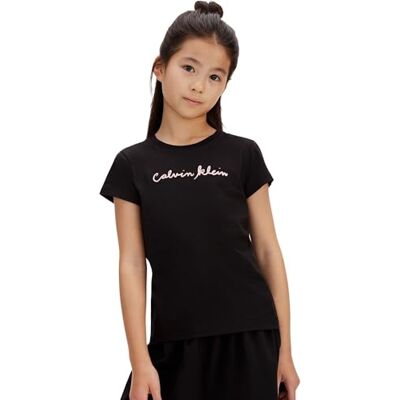 Calvin flickors manus logo slim ss t-shirt LVCKSJA17G S/S t-shirt, svart (1716 svart), 10 år Calvin flickors manus logo slim ss t-shirt LVCKSJA17G S/S t-shirt, svart (1716 svart), 10 år